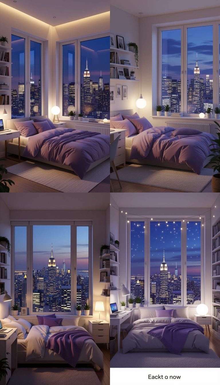 Cozy Bedroom with NYC View in Hyperrealistic Style