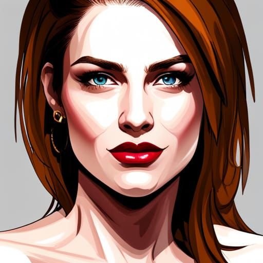 Pretty Woman Portrait in Digital Art Style