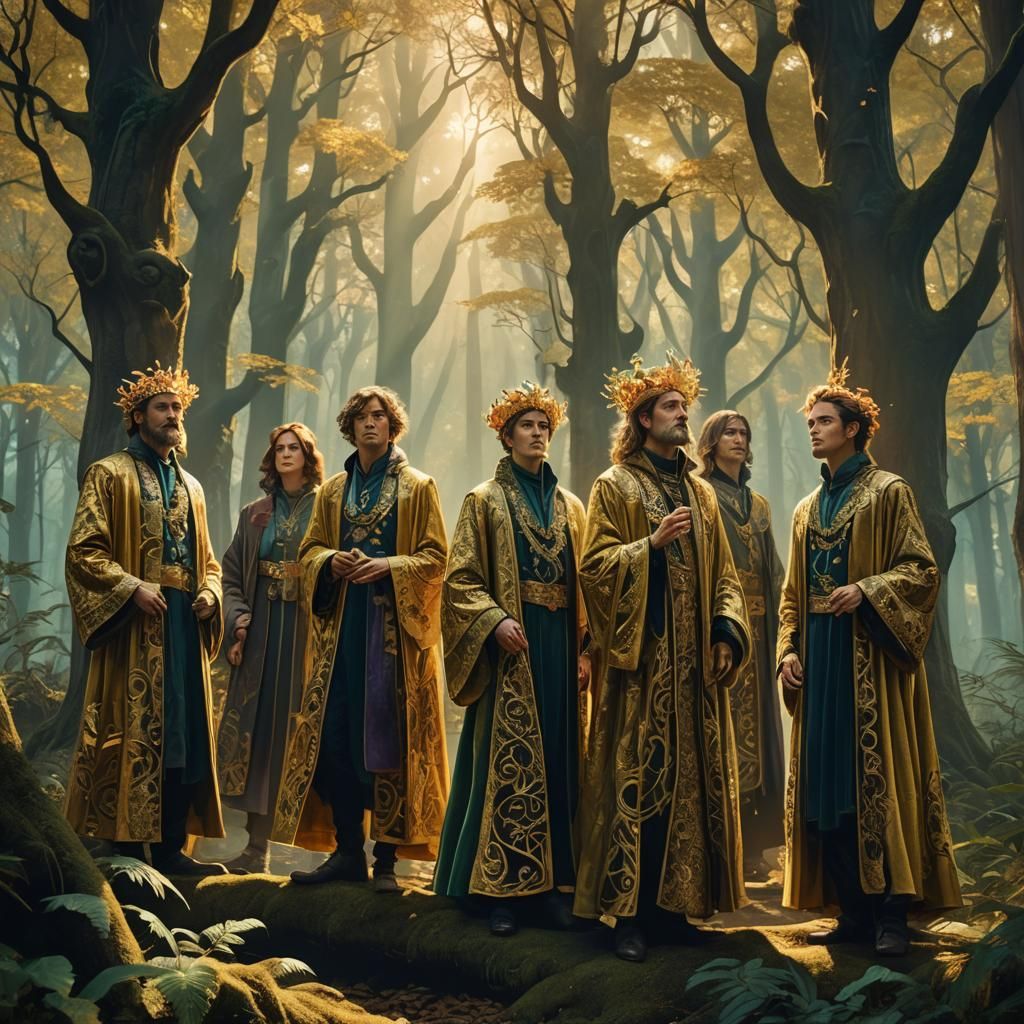 Mystical Forest Crew in Art Nouveau Style