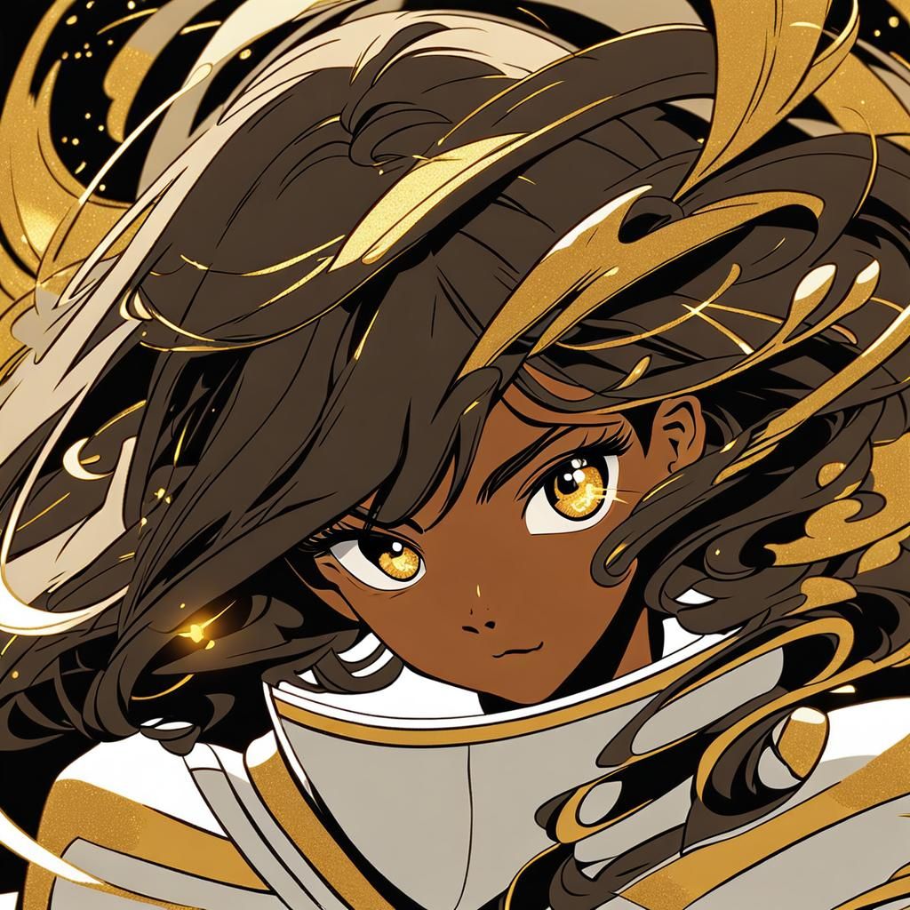 French Manga Portrait of Woman in Futuristic Armor