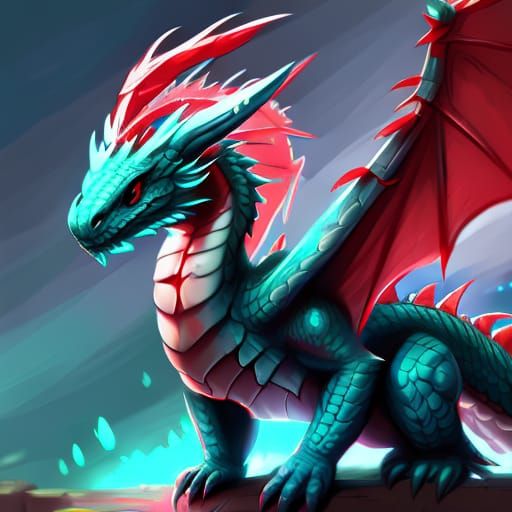 Cute Dragon with Cinematic Lighting