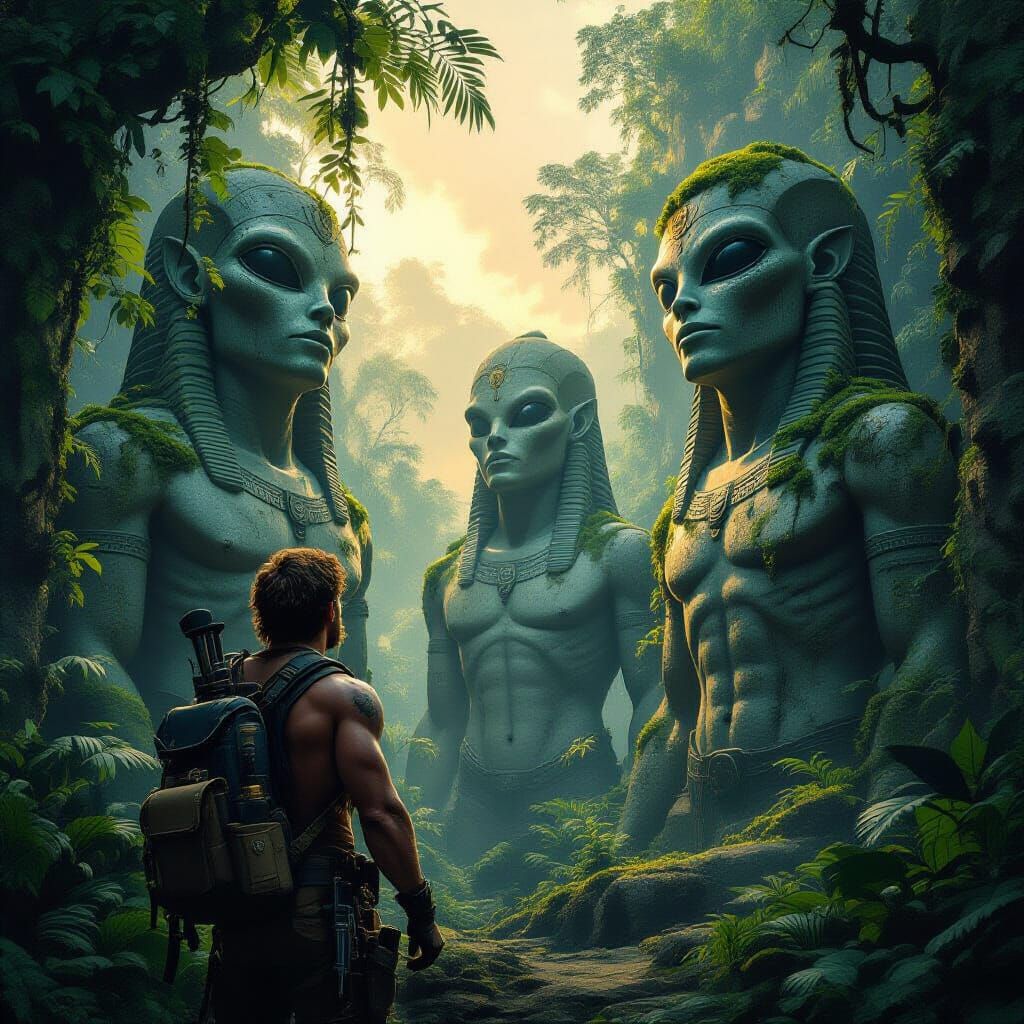 Twilight Jungle Gods in Roger Dean Style