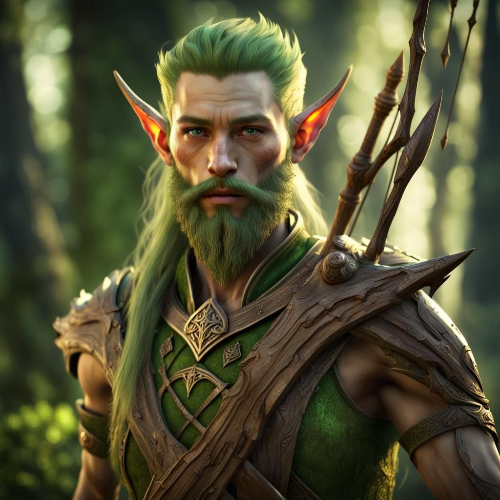 Wooden Skin Elf Archer in Forest