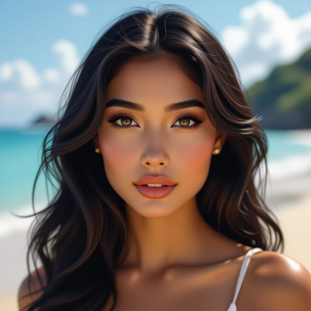 Exotic Filipina Beauty in Hyperrealistic Digital Art
