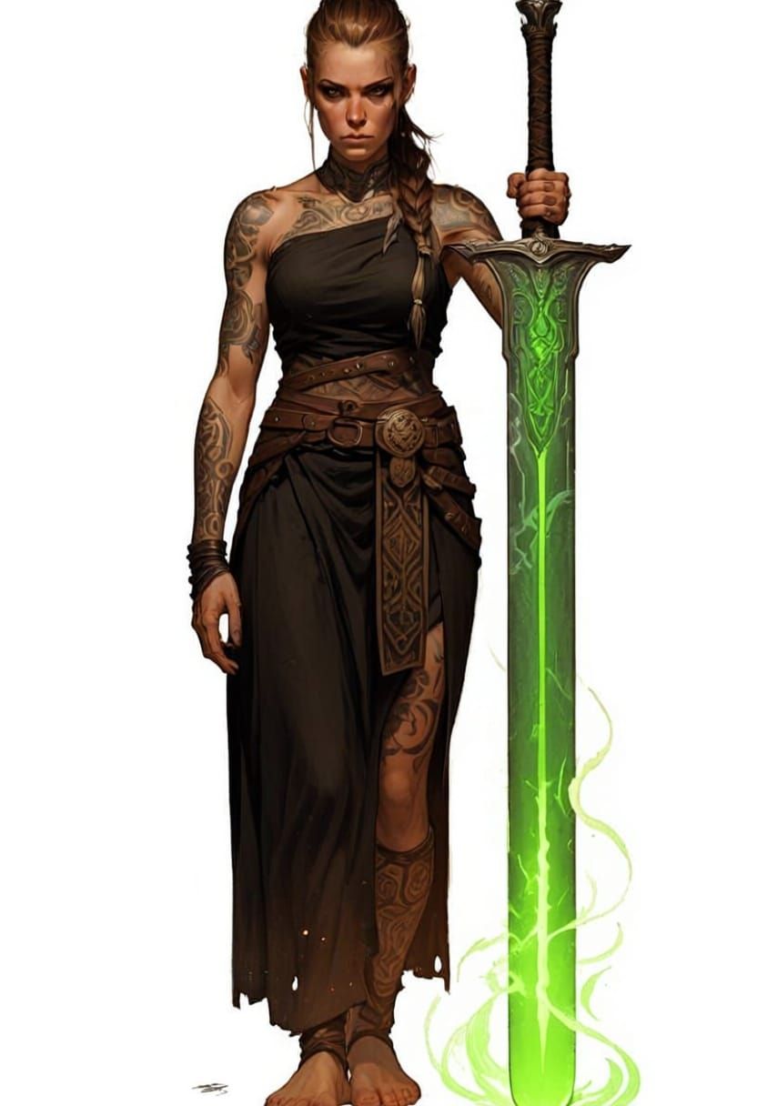 Viking Warrior with Bioluminescent Sword