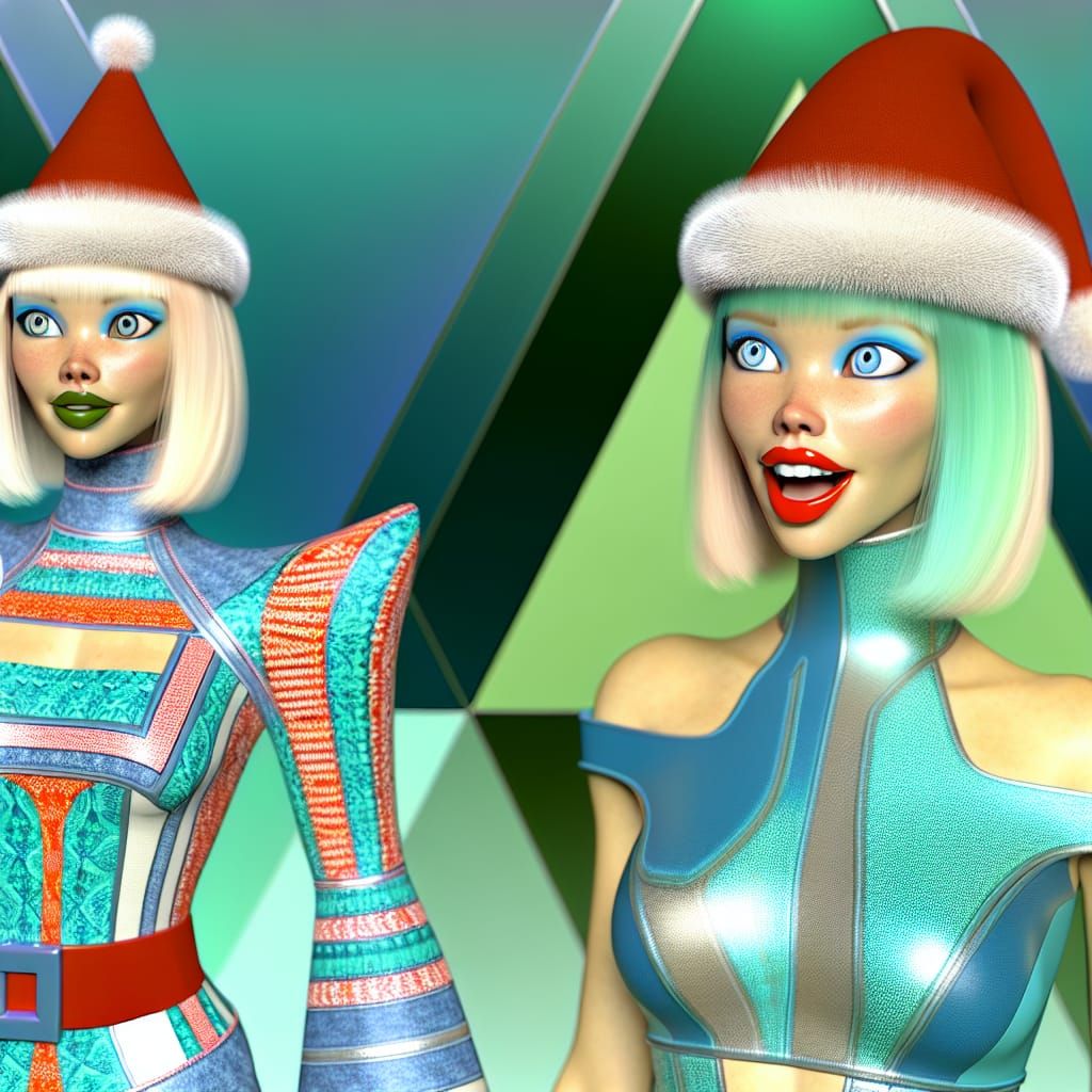 Futuristic Festive Women in Holiday Style