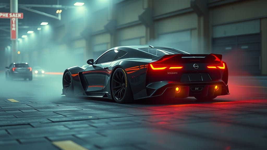 Sleek Nissan Car Concept in Cinematic Style