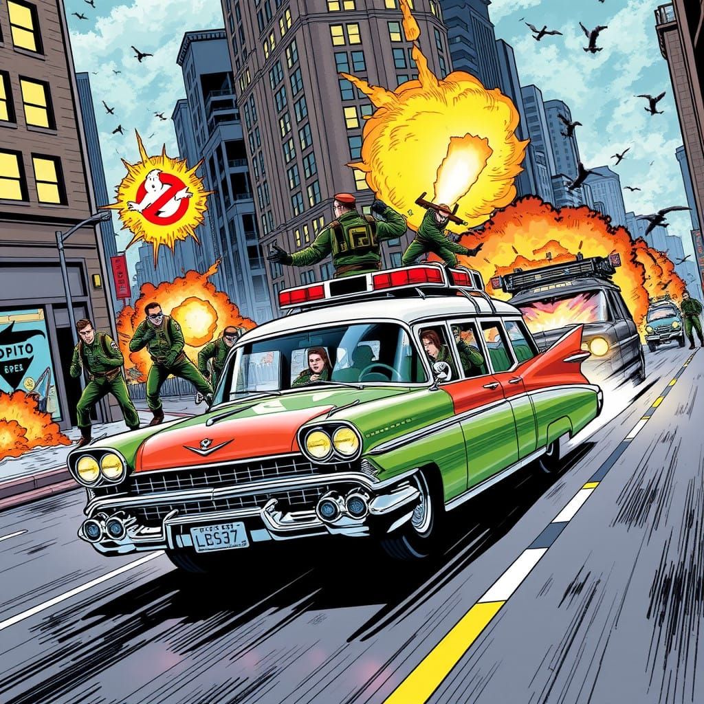 Ecto-1 Meets Cobra Command in High-Stakes 80s Action Comic A...
