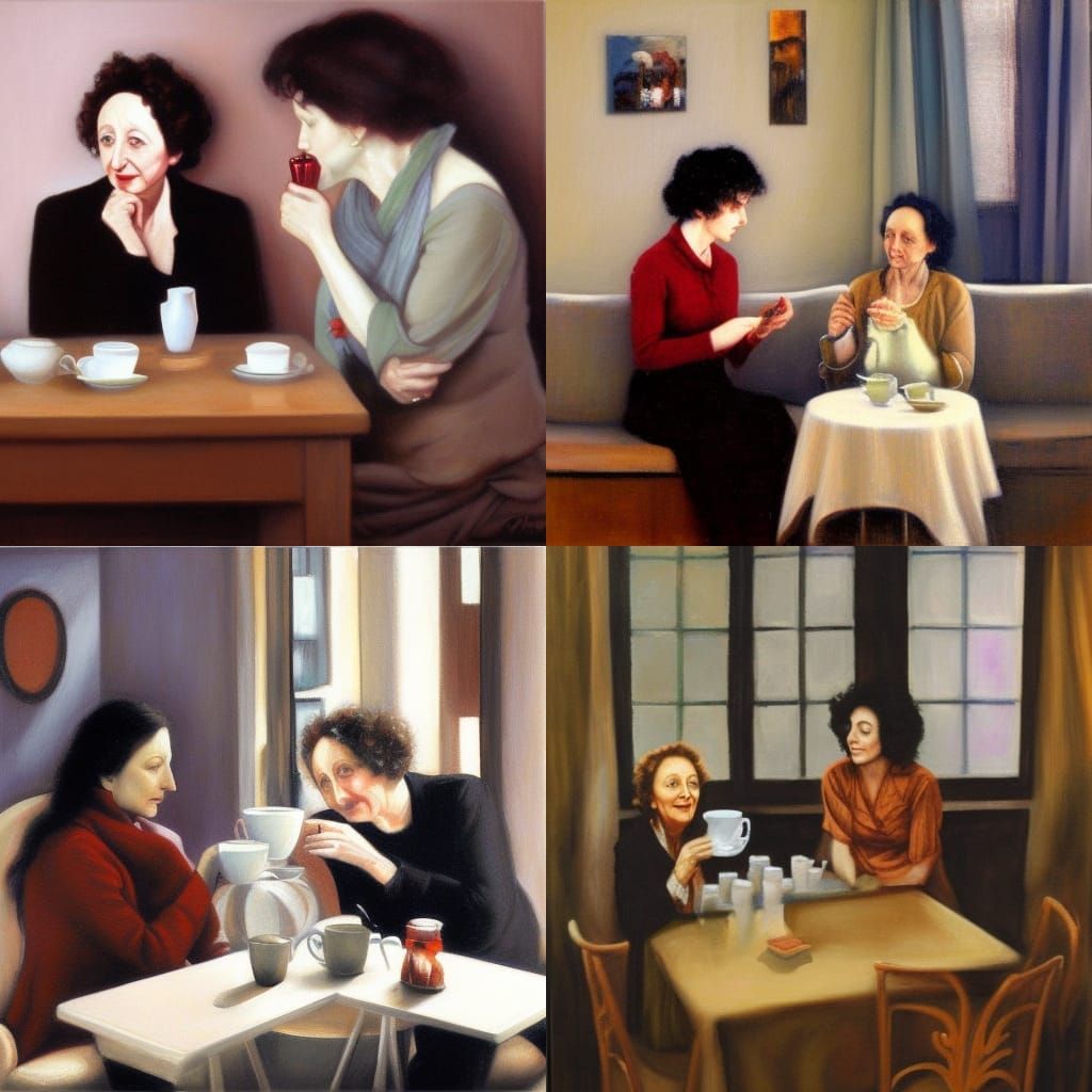 Anaïs Nin and Edith Piaf Having Coffee