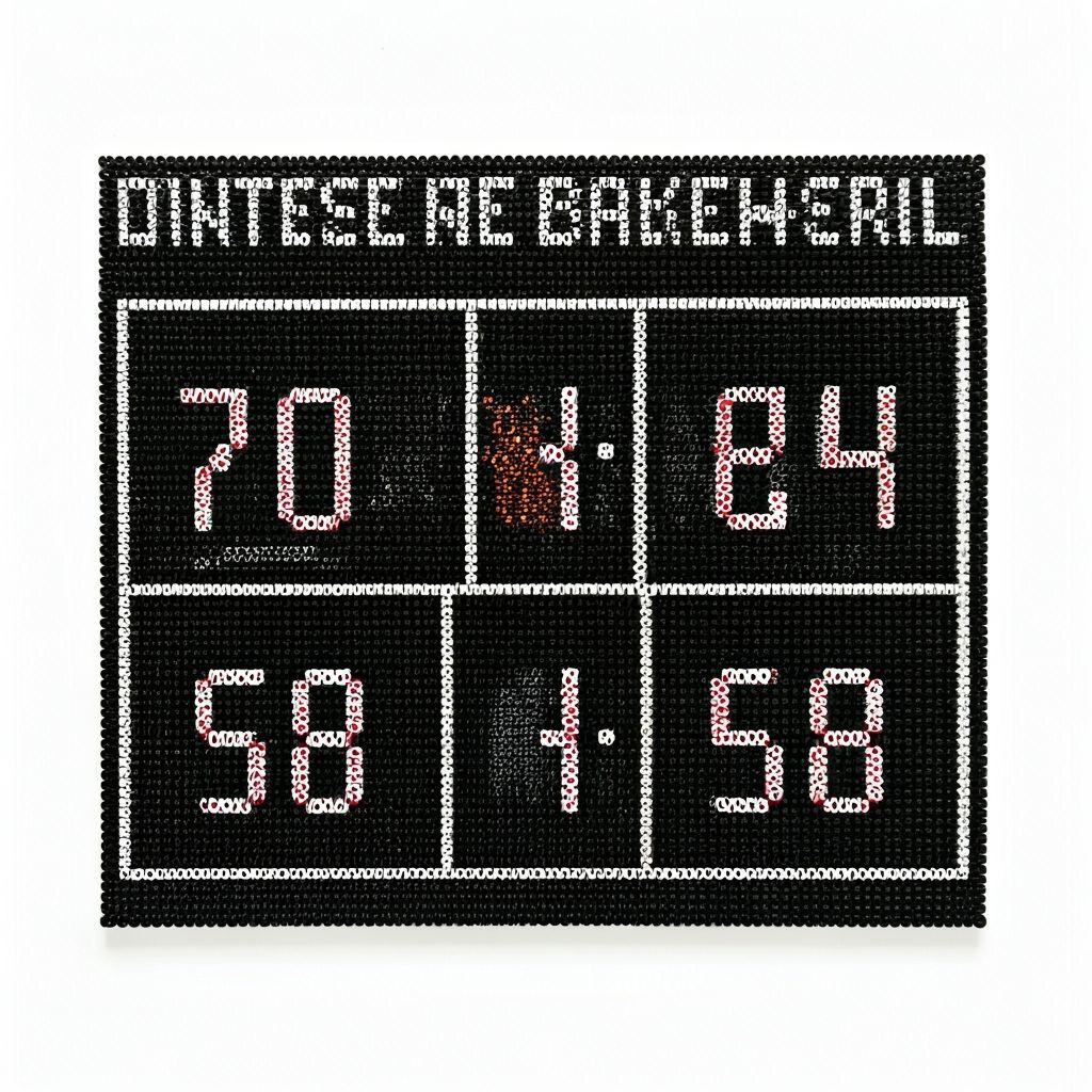 Basketball Scoreboard Art Made of Glass Beads