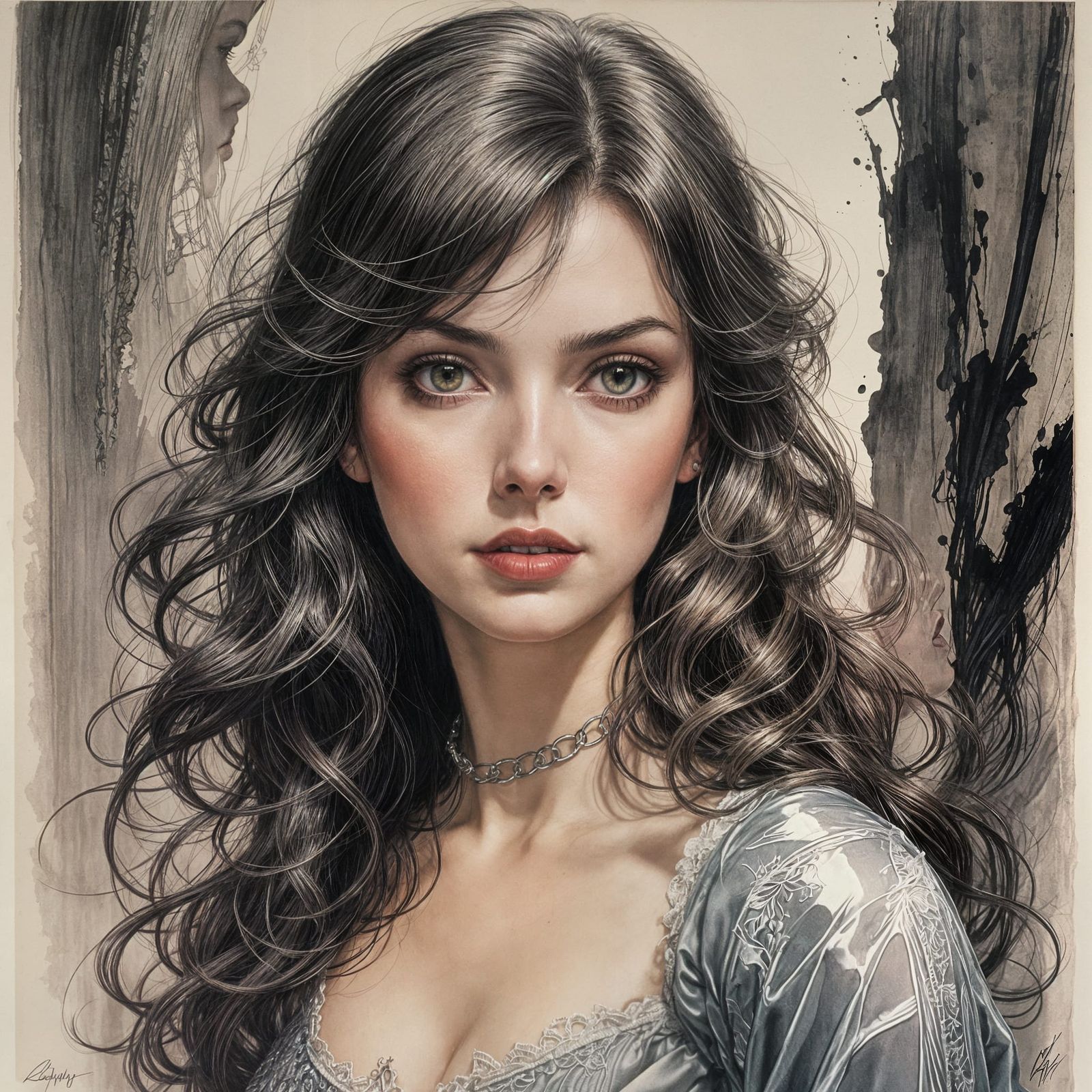 Comic Character in Mixed Media Style