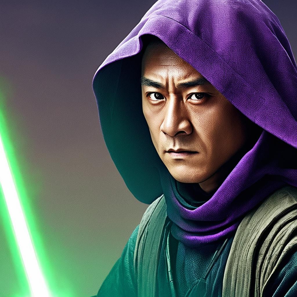 Jedi Master with Purple Saber on Tatooine