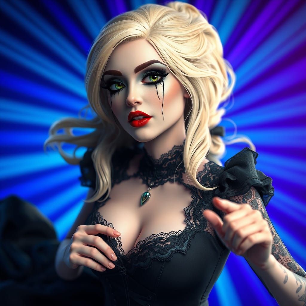 Goth Victorian Beauty Runs with Urgency in Dreamlike Environ...