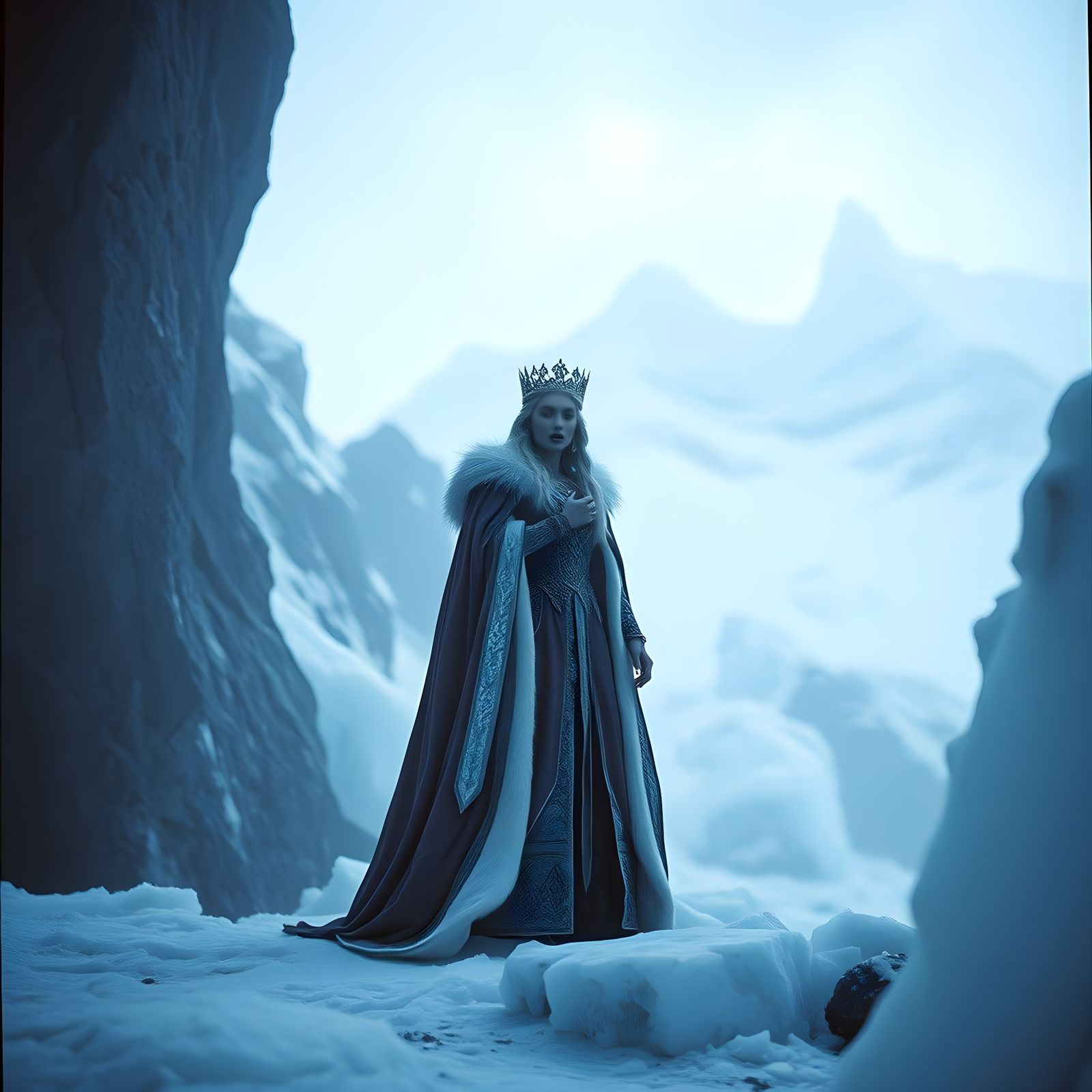 Dramatic Frozen Scene in Cinematic Style