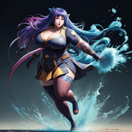 Hyperrealistic Anime Girl Full Body Portrait