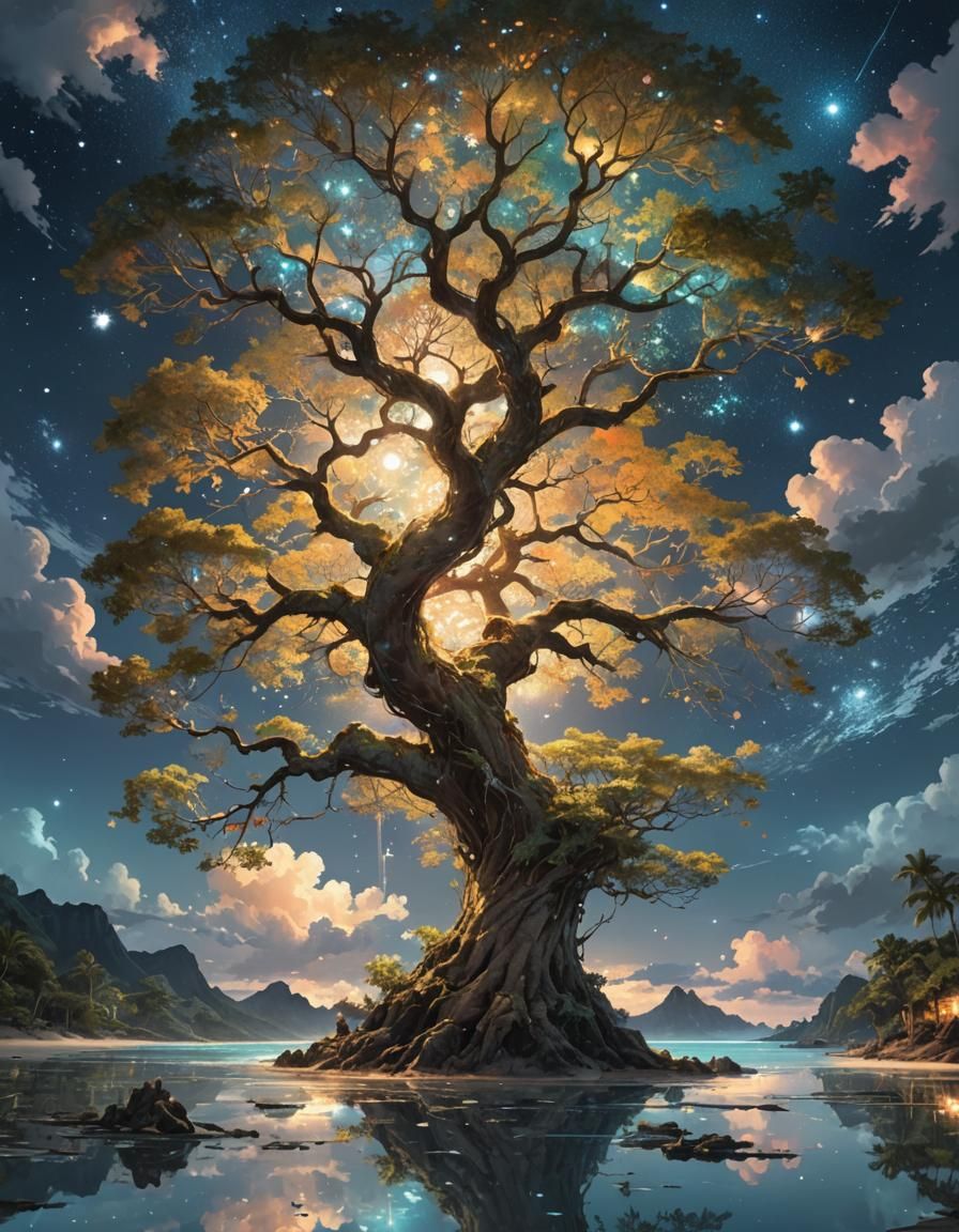 Enchanted Tree of Life in Manga Style