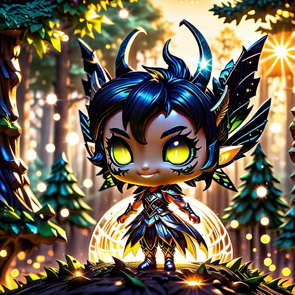 Chibi beautiful dark pixie