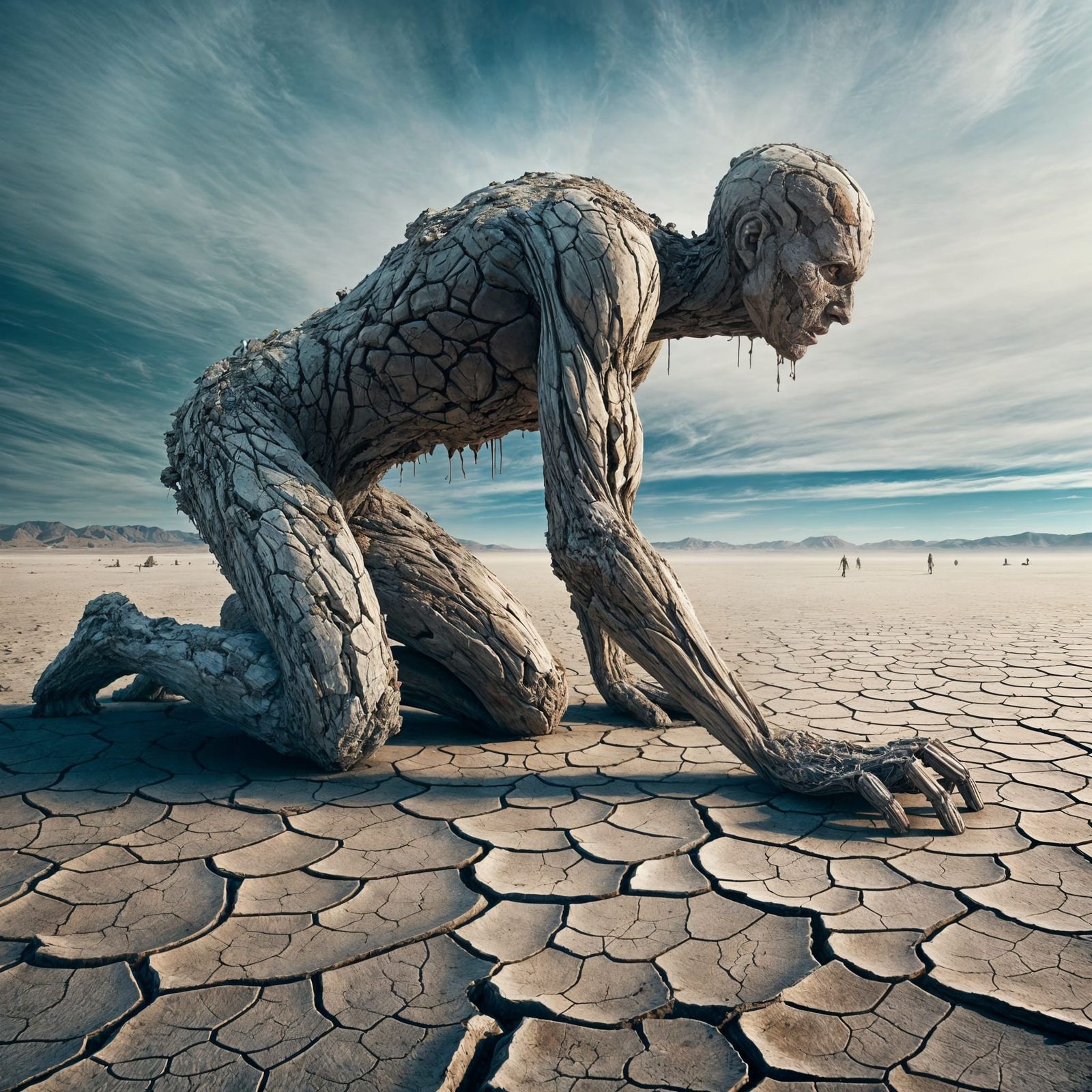 Desert Creature Crawling Through Barren Wasteland