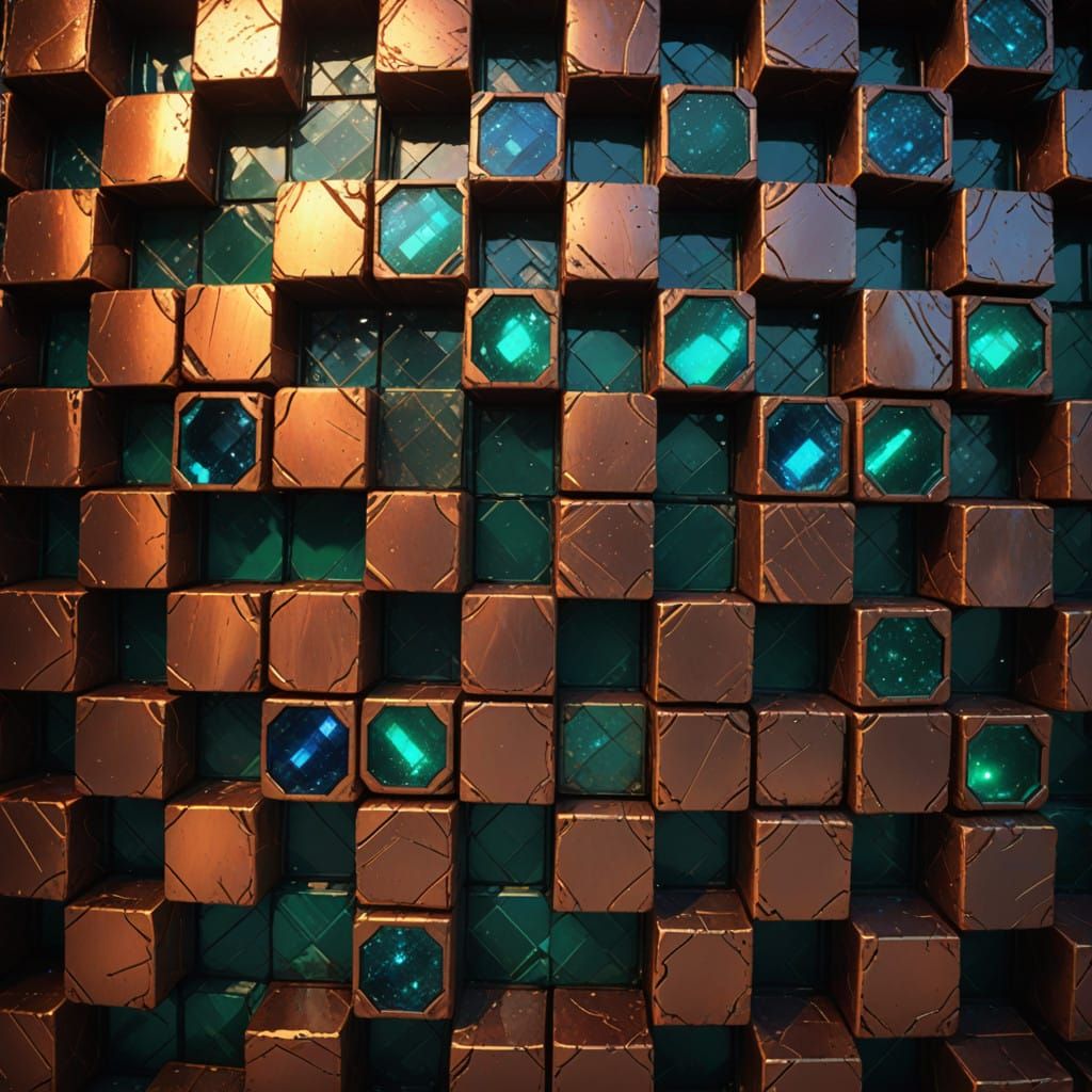 Glowing Copper Bricks in a Fantastical Realm
