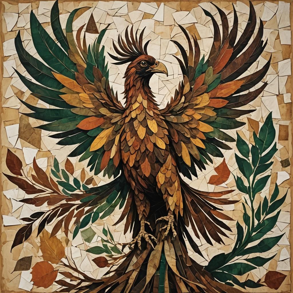 Phoenix Collage in Romanesque Style