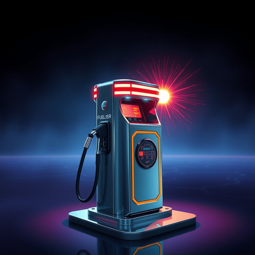 Futuristic Fuel Pump with Pulsating Energy Beam