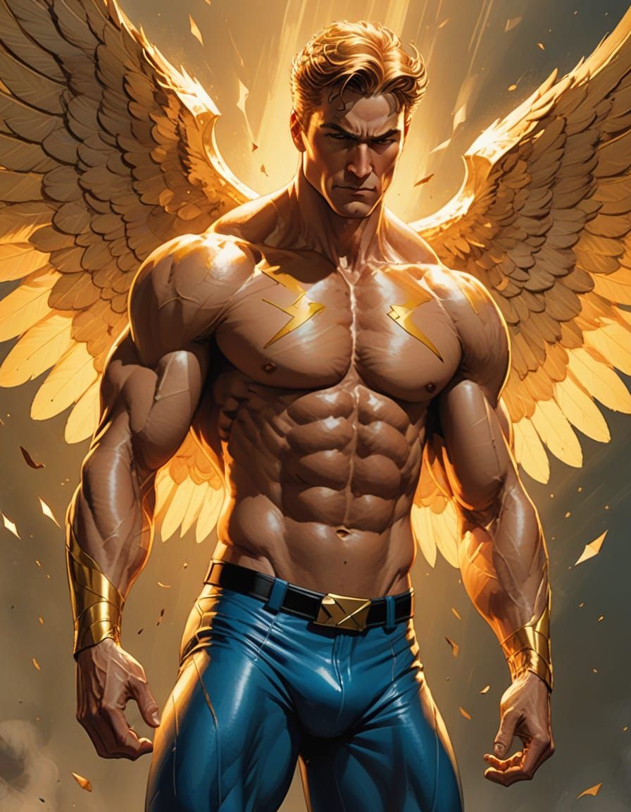 Epic Comic Book Art of Angel in Flight