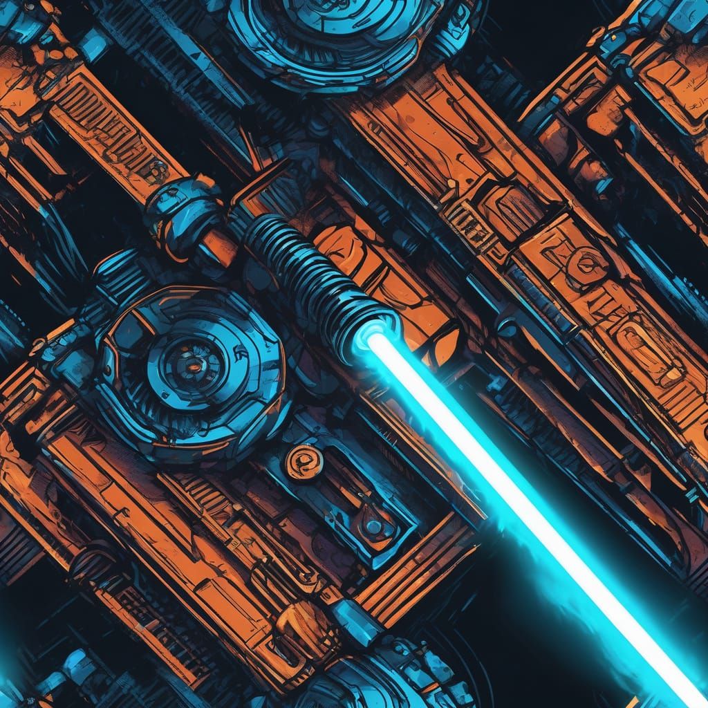 Ethereal Blue Lightsaber in Ominous Darkness