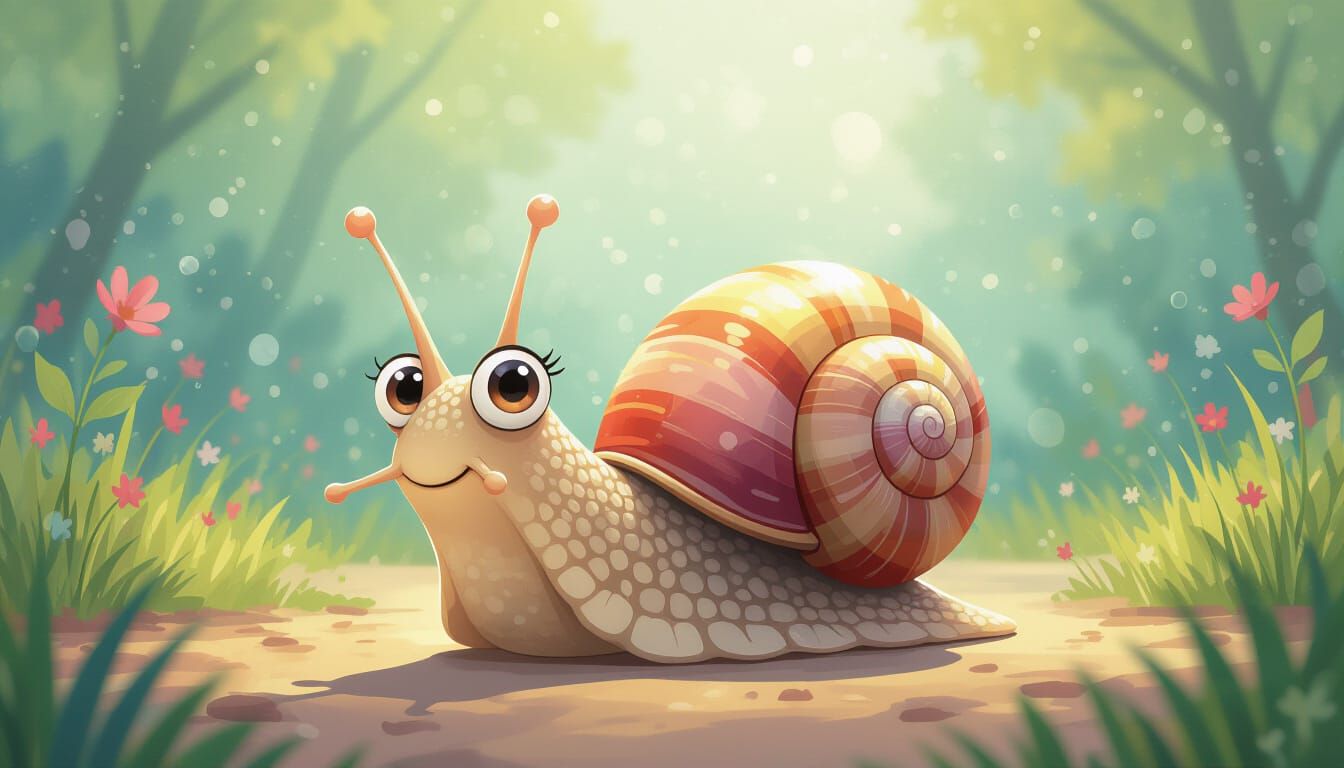 Animated Snail's Watercolor World in 3D