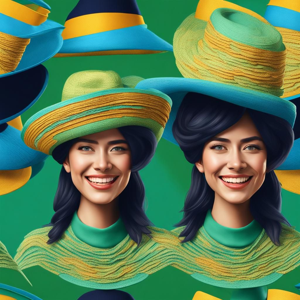 Smiling Woman with Heterochromia in Elegant Denim, 3D Render