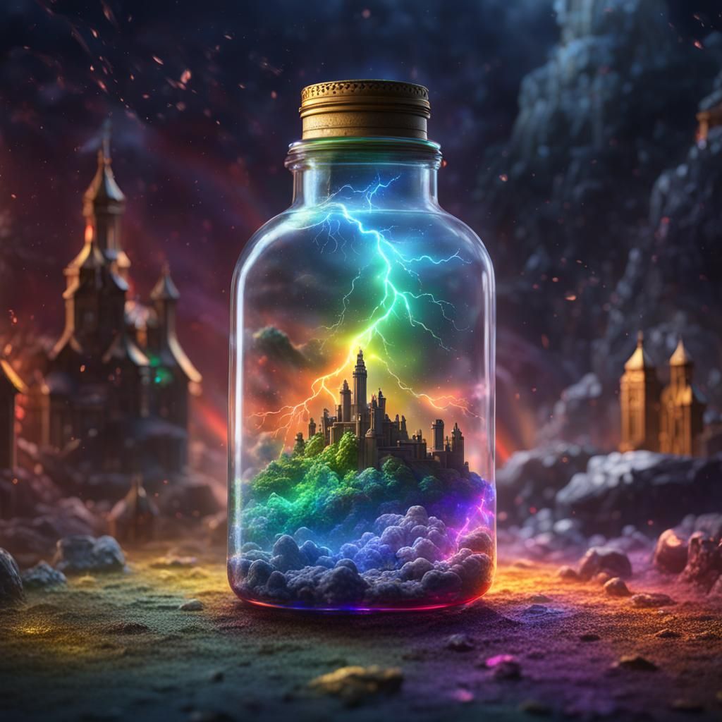 Rainbow Lightning in a Bottle: Fantasy Concept Art
