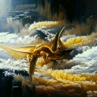 King Ghidorah as an Oil Painting