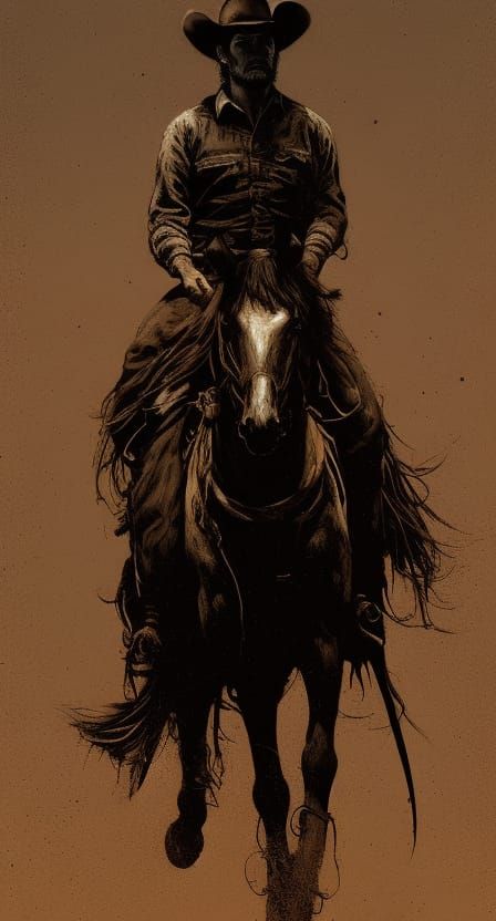 Cowboy Gunslinger in Photorealistic Digital Art