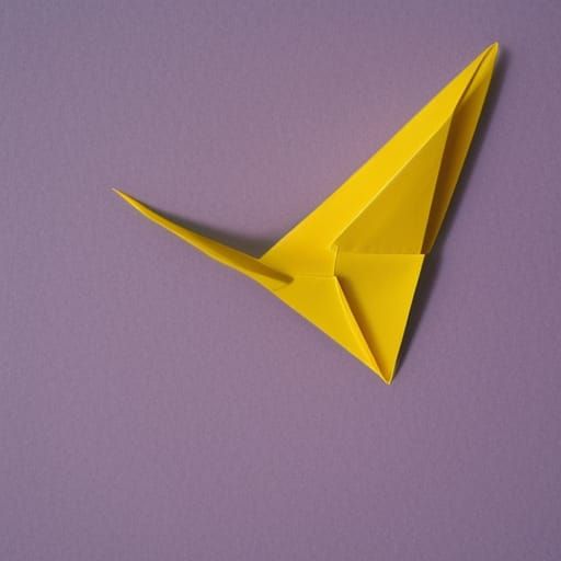a simple paper airplane made out of lined paper on a table Origami paper folds papercraft, made of paper, stationery, 8K...
