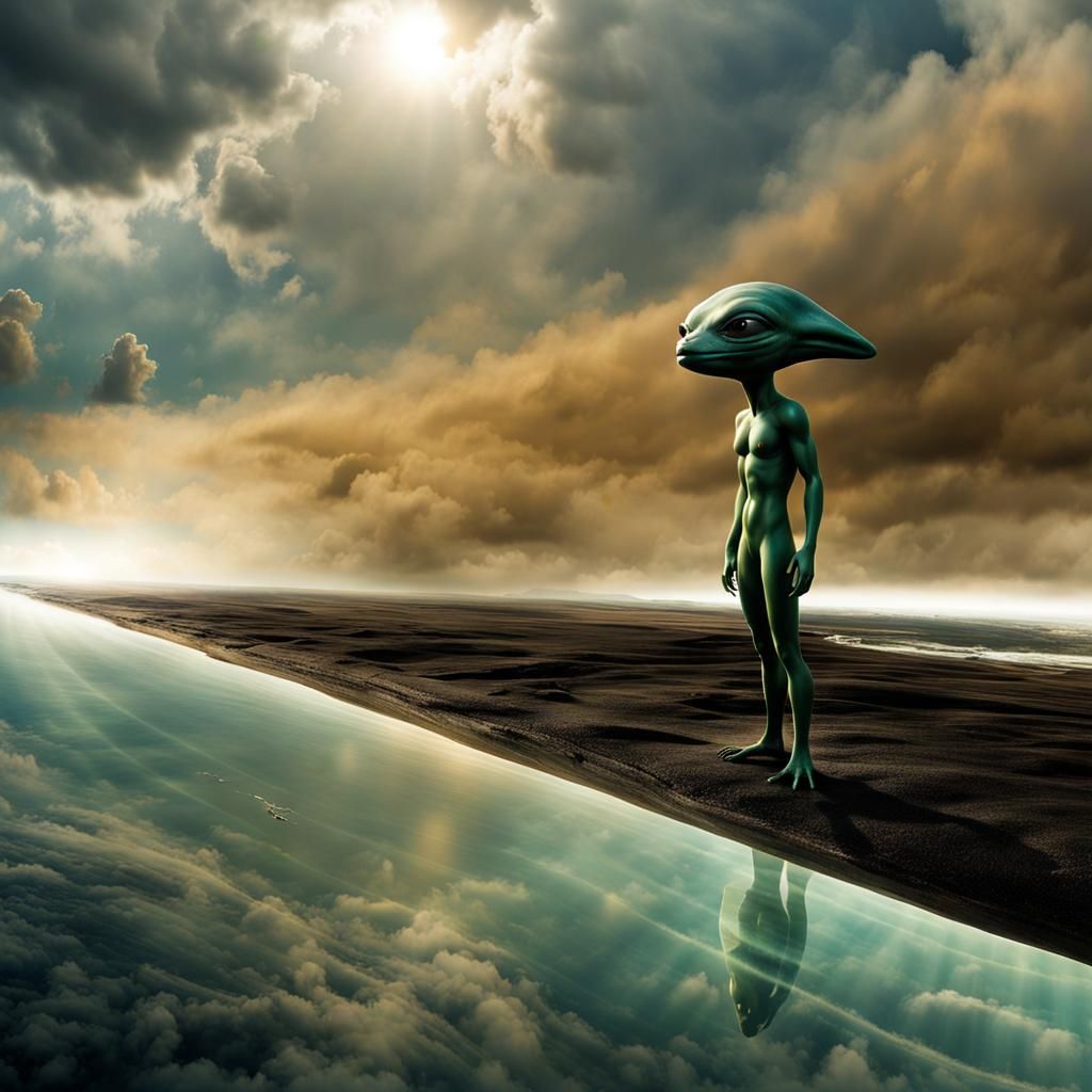 Photorealistic Aliens in Subdued Lighting: Detailed Photogra...