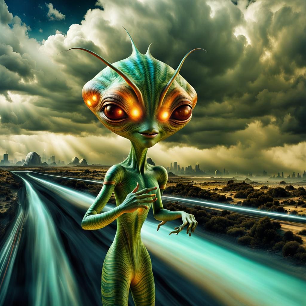 Photorealistic Aliens in Exotic Fashion: Hyperrealistic Art