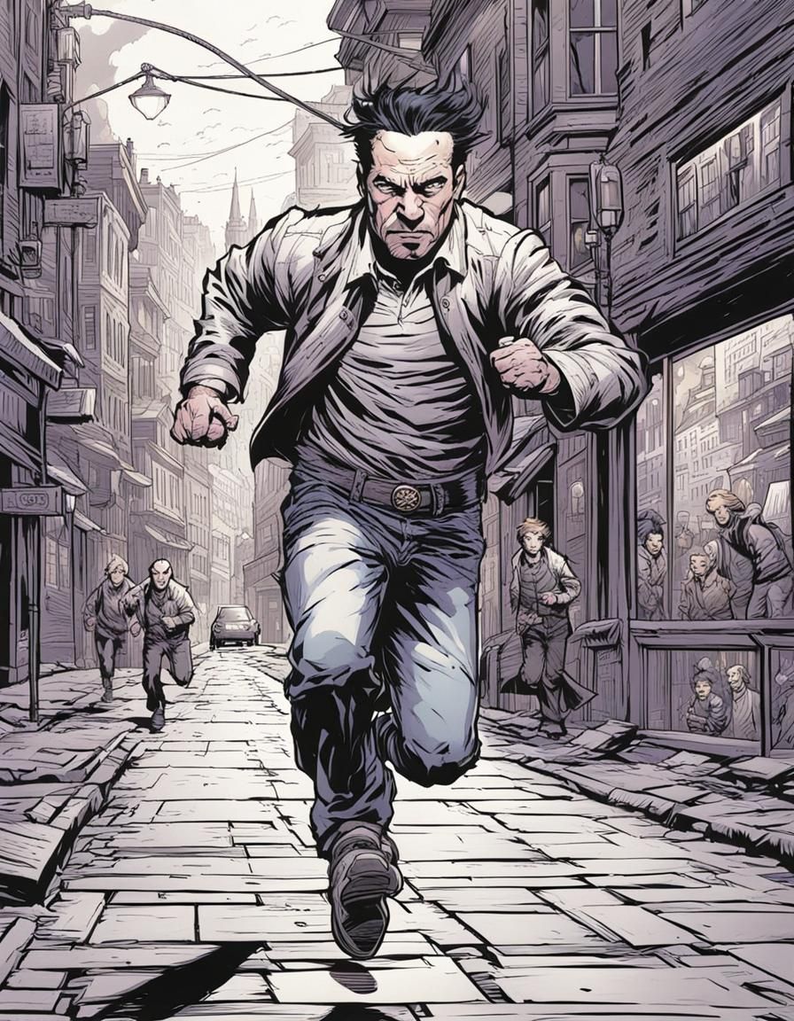 Chester Runs: Comic Book Art Illustration