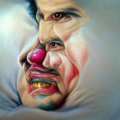 Hyperrealistic Obese Demon Clown