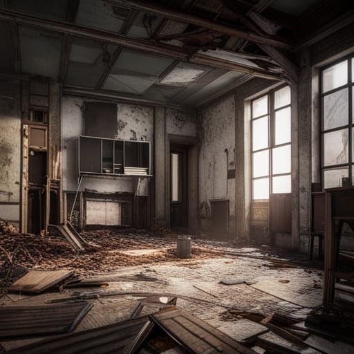 Abandoned Building: 3D Cinematic Game Environment