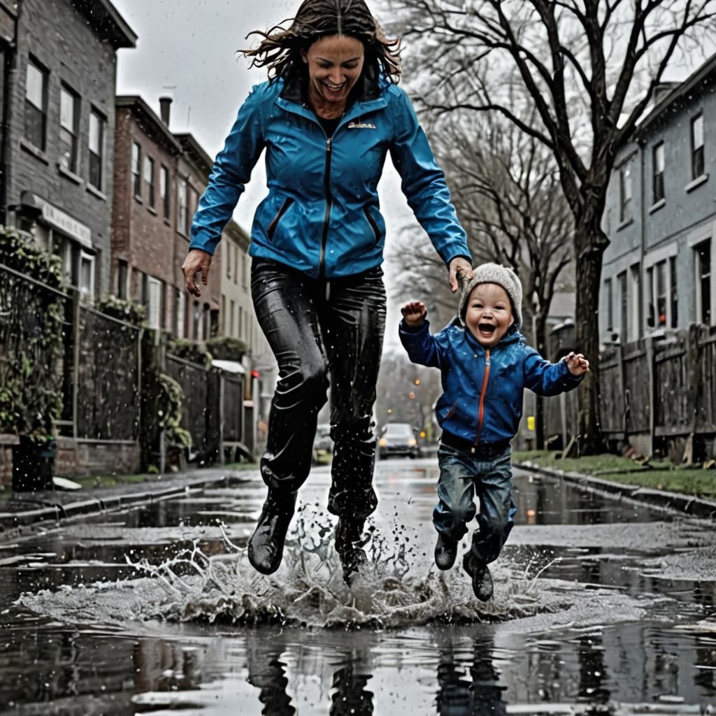 Black and White Photo of Mother and Grandson