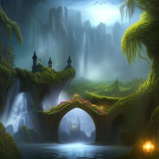 Magical Rivendell: Detailed Fantasy Concept Art