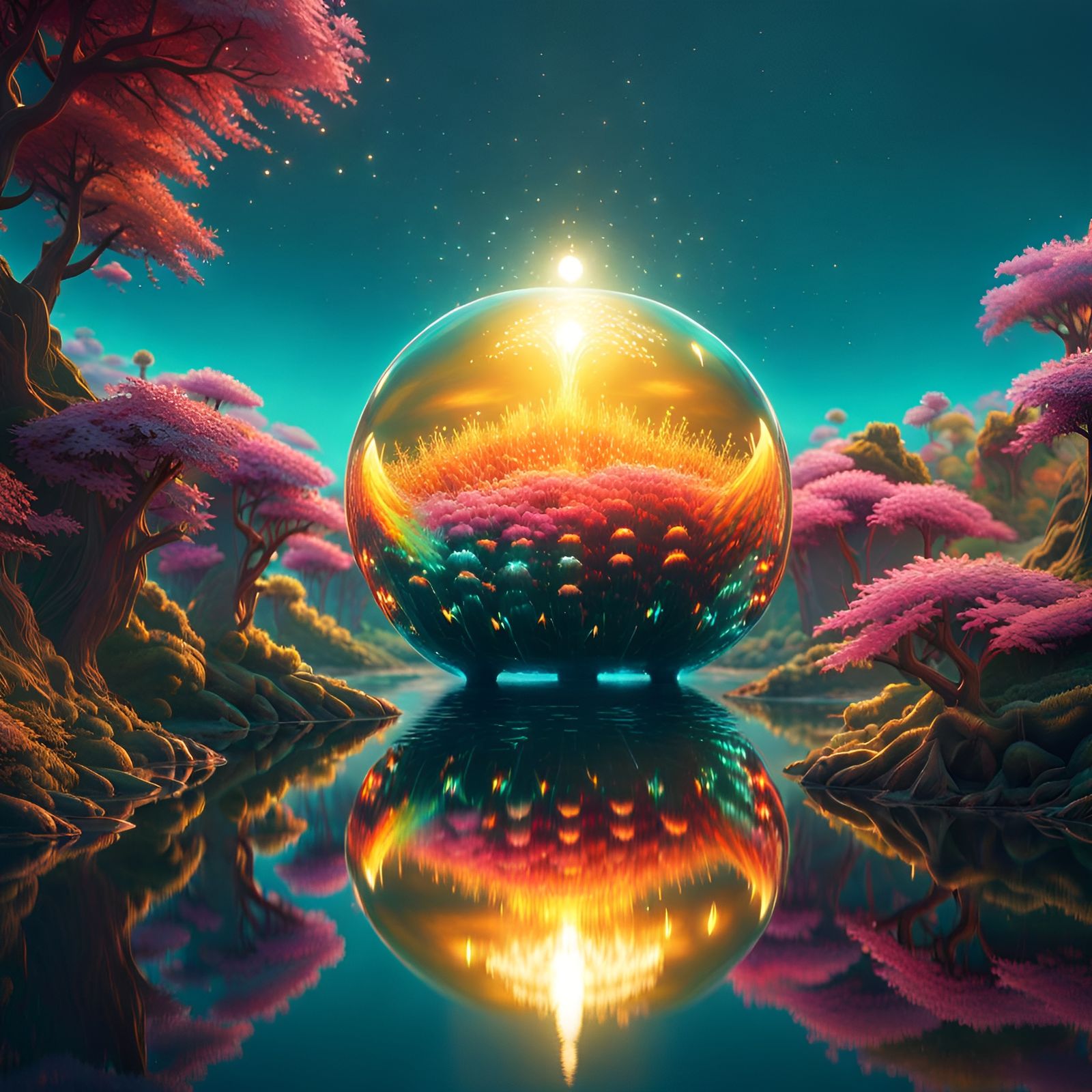 Psychedelic Beast Levitation in Shimmering Light
