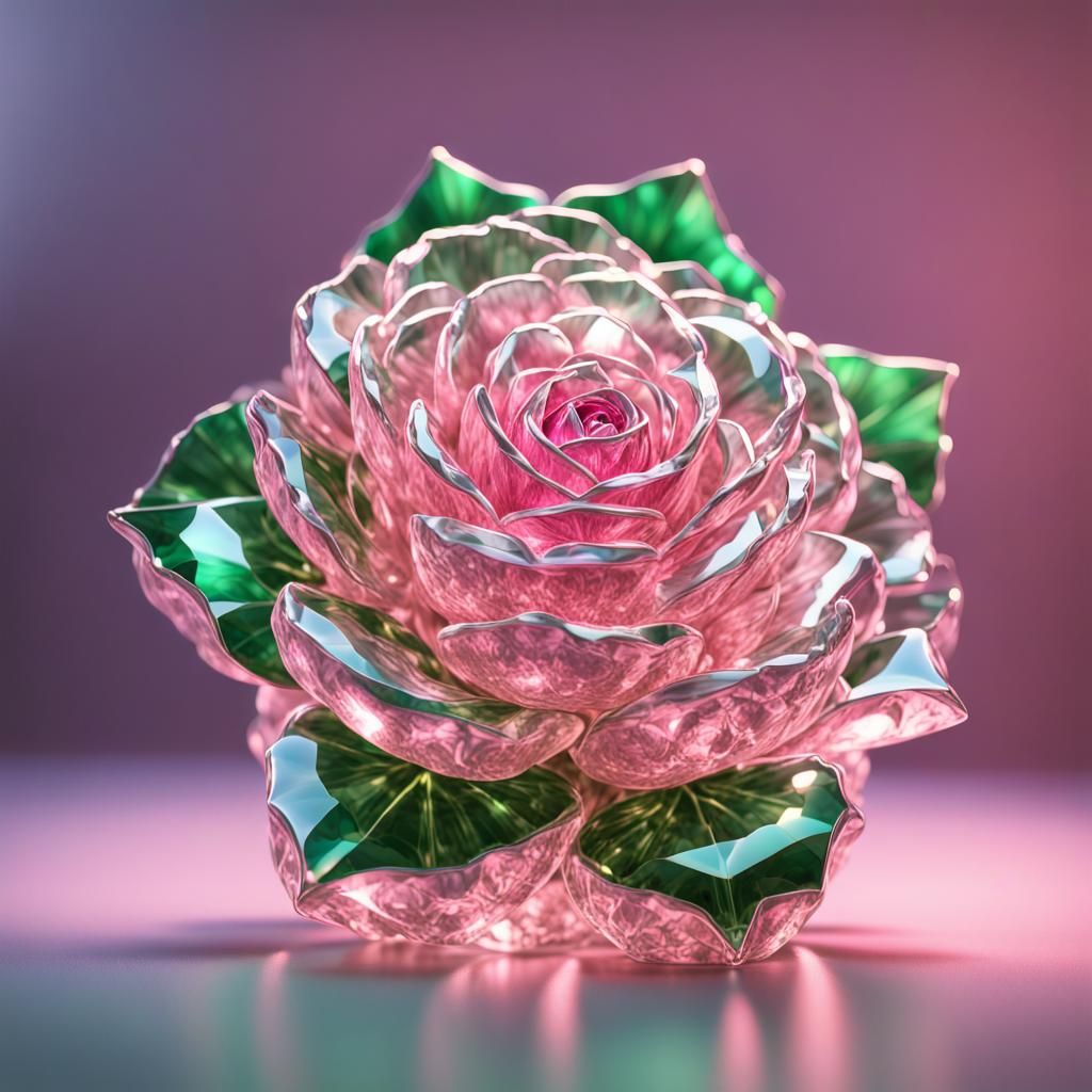 Sparkling Crystal Rose with Volumetric Lighting