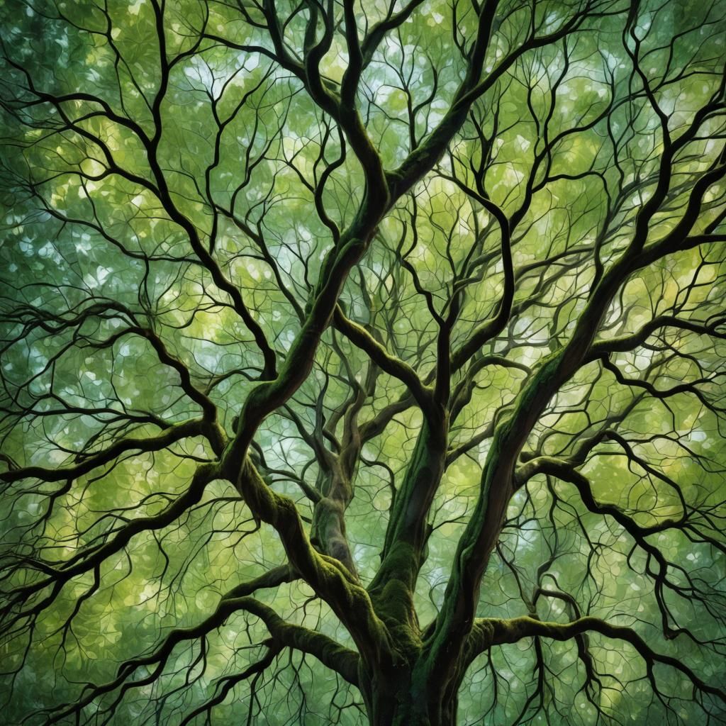 Branches of Love Rooted in Lush Forest: Surreal Macro