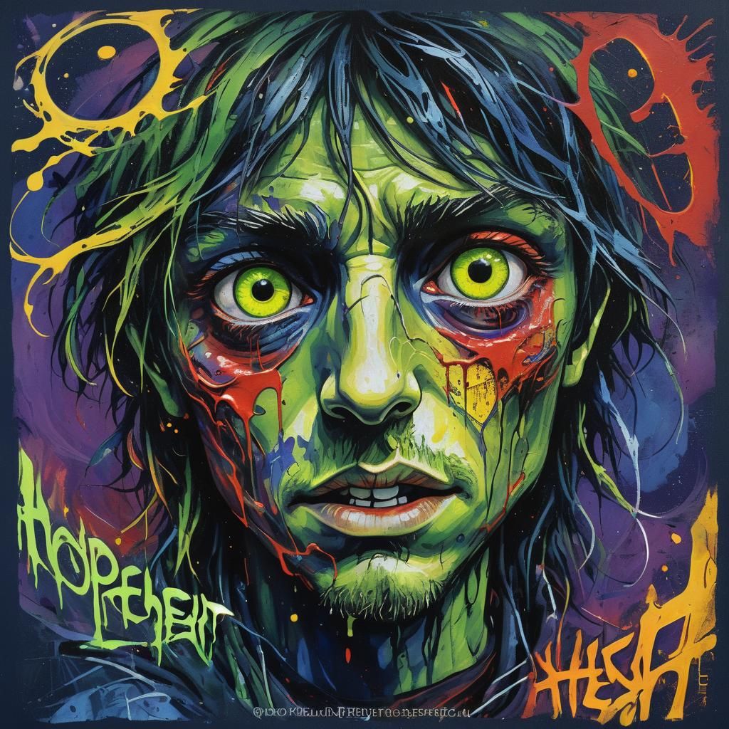 Metalcore Band T-Shirt in Neo-Expressionist Oil Painting