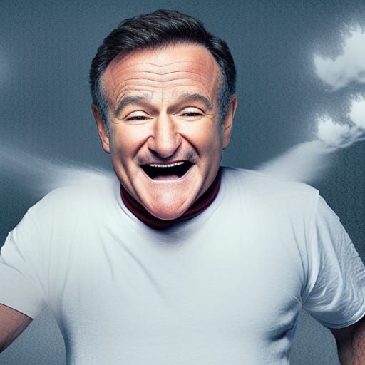 Robin Williams Laughing: Realistic 8K Portrait