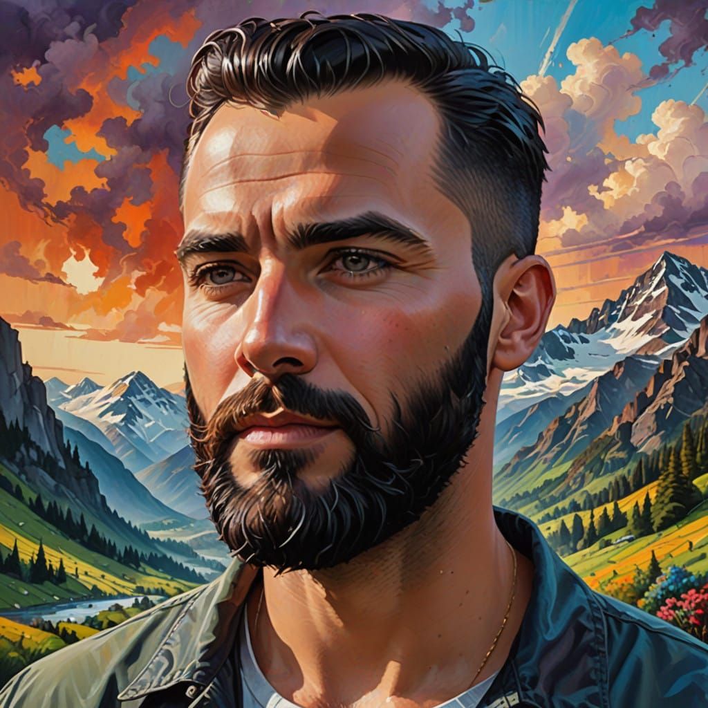 Mountain God with Majestic Beard