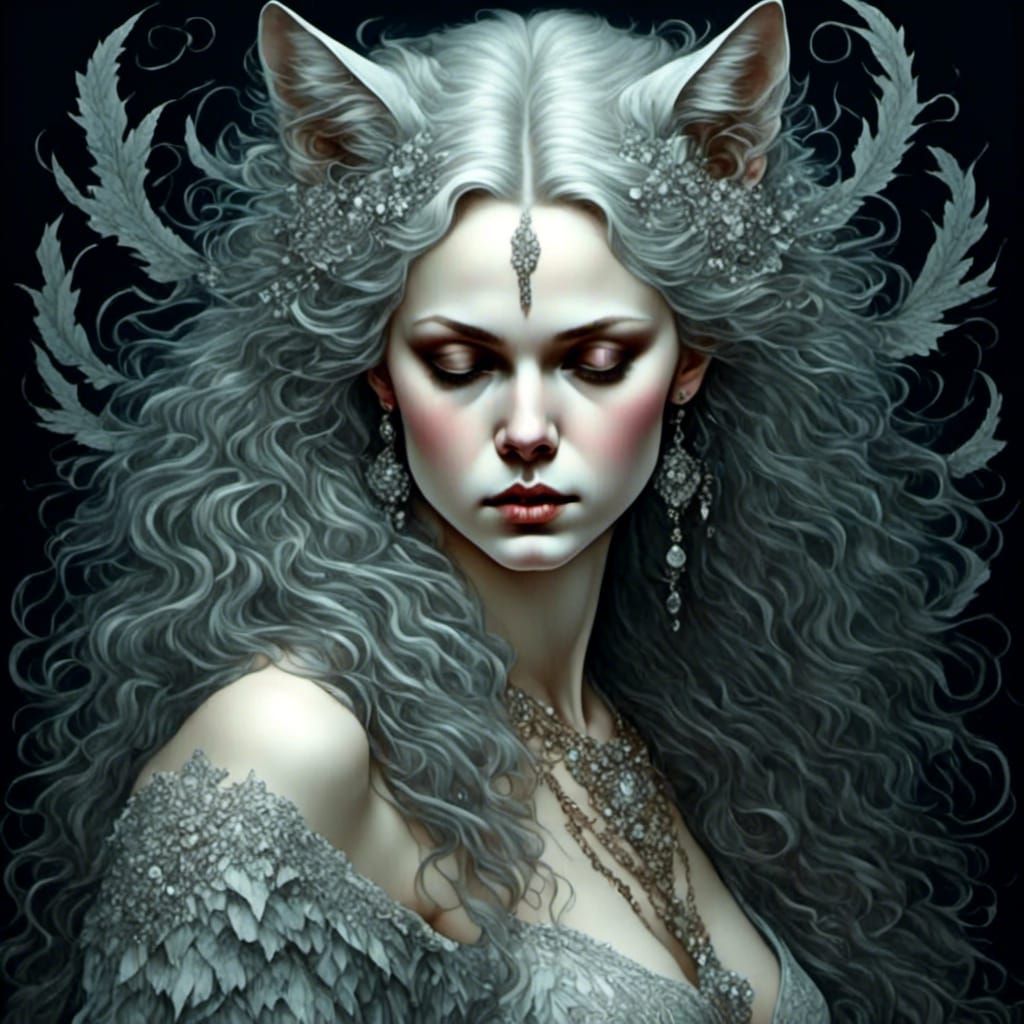 Majestic Grey Wolf in Muted Tones