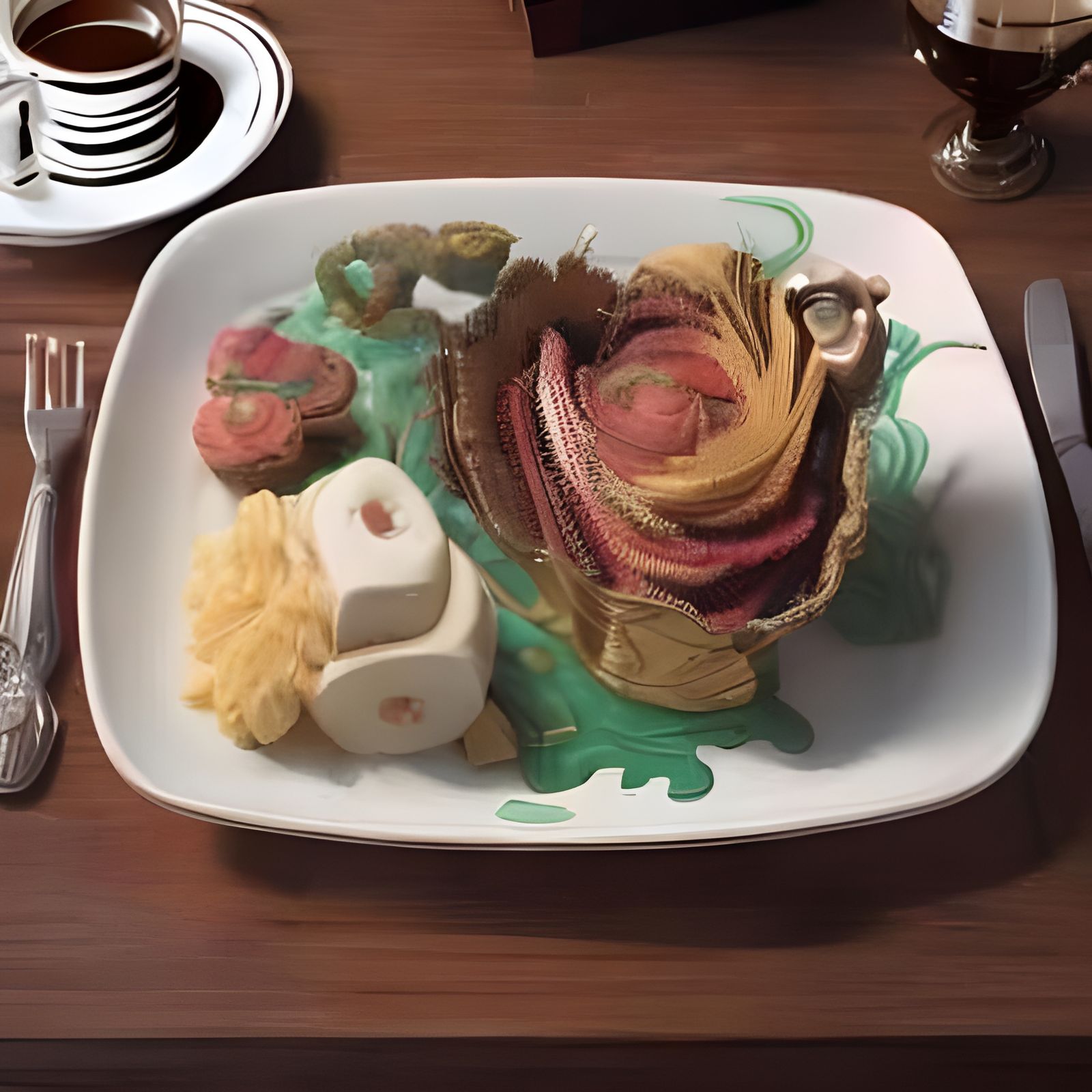 Minimalist Fake Wood Table Still Life