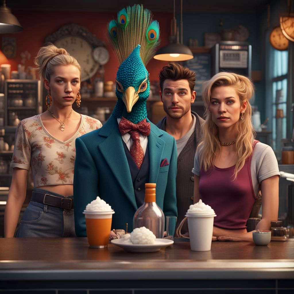 90s Sitcom Characters as Detailed Matte Painting