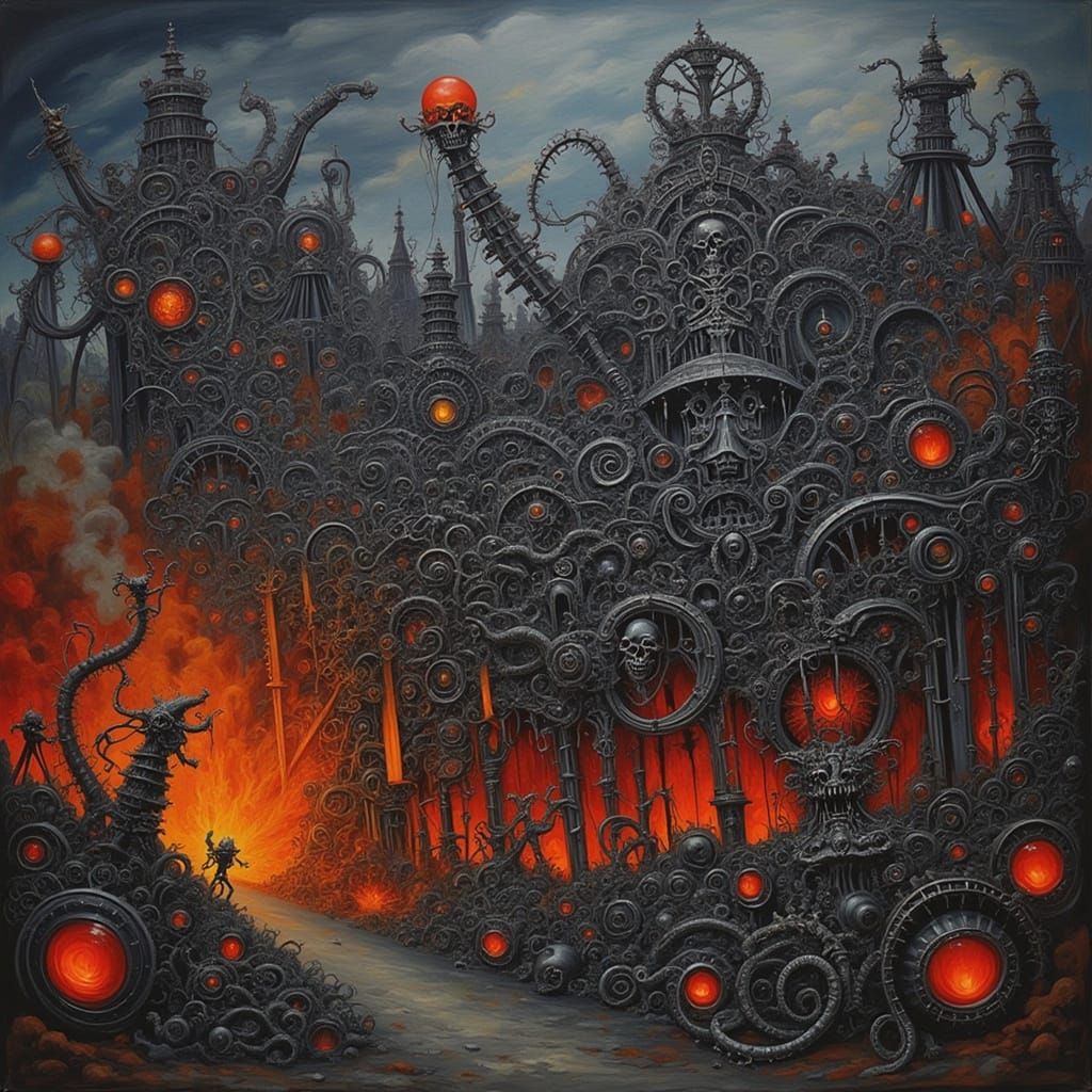Surreal Nightmare Factory: Molten Metal and Twisted Machiner...